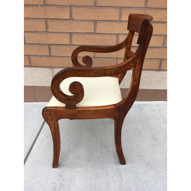 Brown Midcentury Scrolled Arm Klismos Style Chair by Clawson’s Antique Reproductions For Sale - Image 8 of 13
