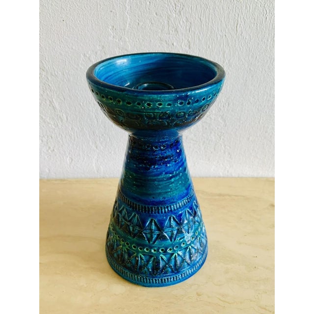Mid-century, vintage, Rimini blue candleholder by Bitossi, Italy, circa 1950's - 60's. Piece is in overall very good,...