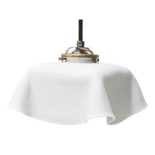 French White Mat Opaline Glass Pendant Light For Sale