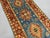 Art Deco Blue and Rust Red Kazak Wool Runner Rug, Tribal Hallway Rug, 2'6" X 10'6" For Sale - Image 3 of 17