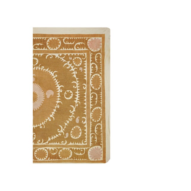 Mid-Century Modern Suzani Table Cover - Tribal Embroidery Wall Decor For Sale - Image 3 of 10