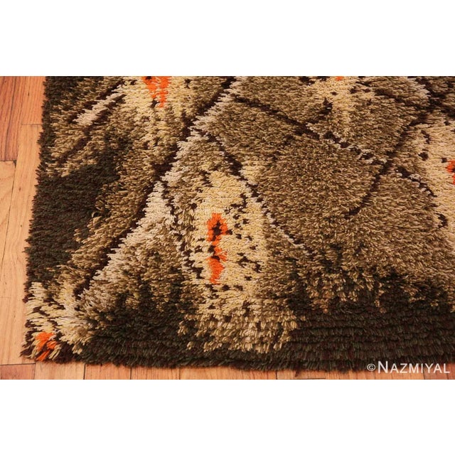 Mid-Century Modern Nazmiyal Collection Vintage Shag Pile Swedish Rya Rug For Sale - Image 3 of 7