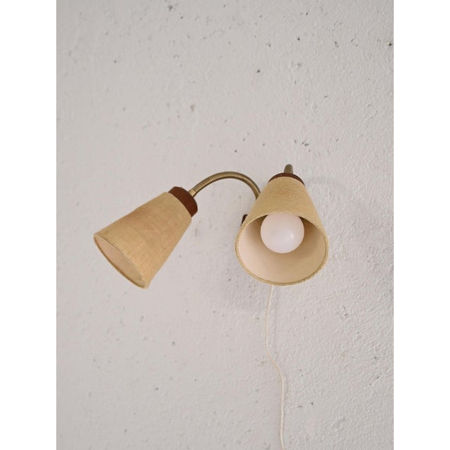Scandinavian Wall Lamp with Two Light Points, 1960s For Sale - Image 4 of 6