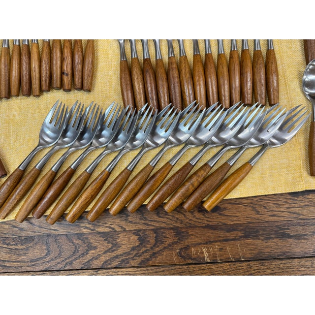 Vintage Dansk "Fjord" Flatware Set - Estate, Rare 3-Generation Hallmarks - Pristine 72 Pieces For Sale - Image 9 of 12