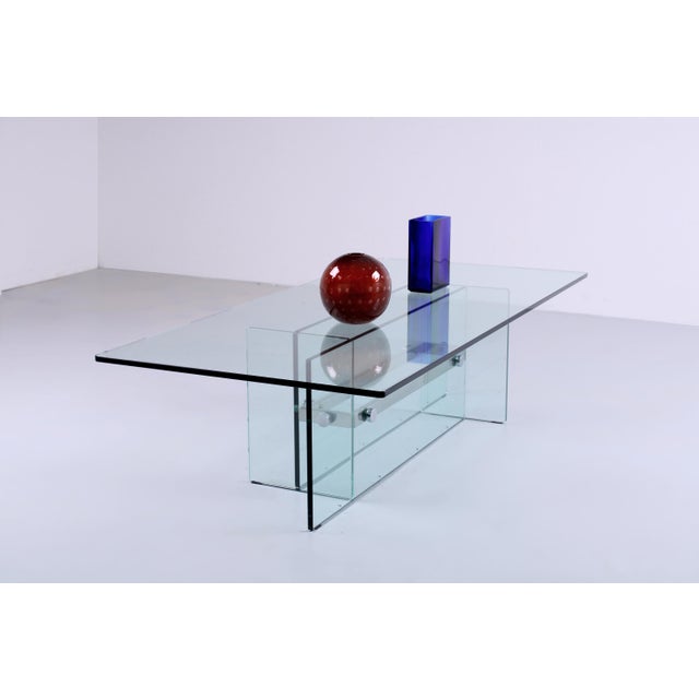 Fontana Arte Small Italian Chrome and Glass Coffee Table from Fontana Arte, 1970s For Sale - Image 4 of 15