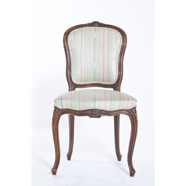 French Country French Striped Side Chair For Sale - Image 3 of 11