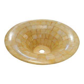 Tessellated Natural Stone Vessel Above Vanity Sink For Sale