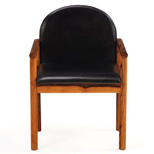 Mid-Century Modern Set of Six Italian Olive Wood Armchairs, C. 1965. For Sale - Image 3 of 8