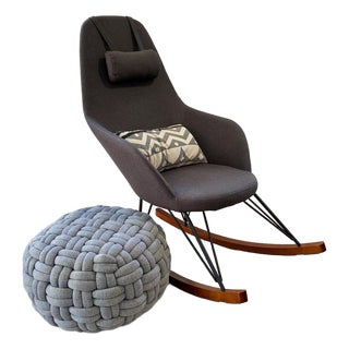 Pod Rocking Chair and Knot Ottoman For Sale