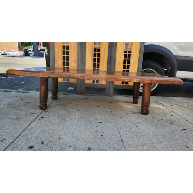 1930s Antique Solid Wood Coffee Table For Sale - Image 5 of 10