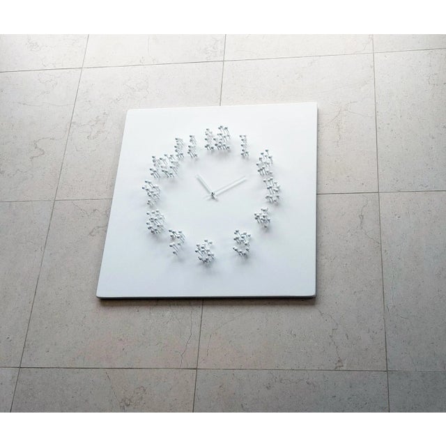 "Mocap" (White-White) Illusionistic Wall Clock / Wall-Sculpture For Sale - Image 10 of 11