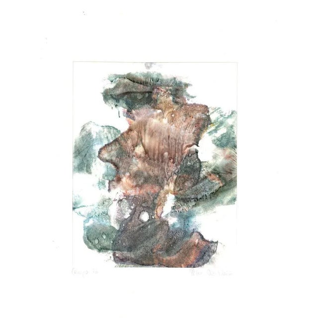 Abstract Composition is an original mixed media drawing in ink and watercolor on paper realized by Peter Dischleit...