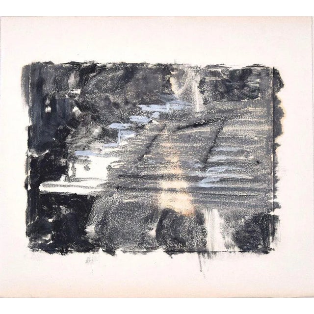 Abstract Shape - Original Tempera on Paper by D. Bonvallet Philippon 20th Century For Sale - Image 3 of 3