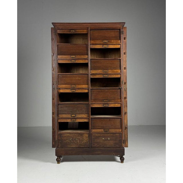 Antique Filing Cabinet with Roller Shutter For Sale - Image 9 of 18