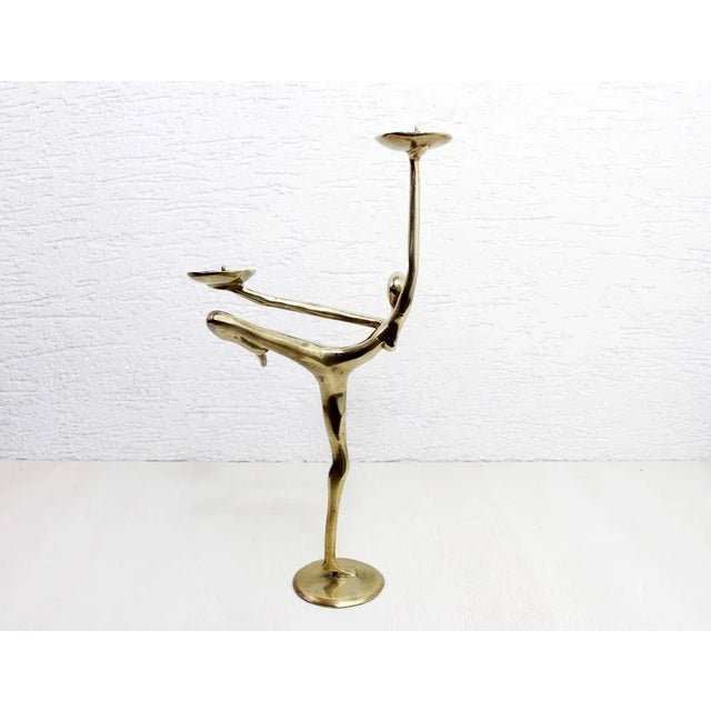 Beautiful double modernist candle holder, bronze or brass candle picker from the 60s Very good, this candle picker...