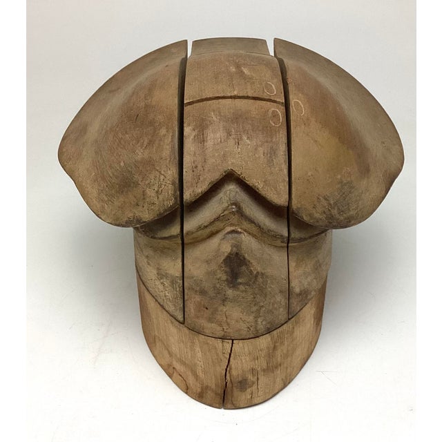 Antique Millinery Puzzle Block Hat Form. I picked up this form primarily because it almost looks like a face. It measures...
