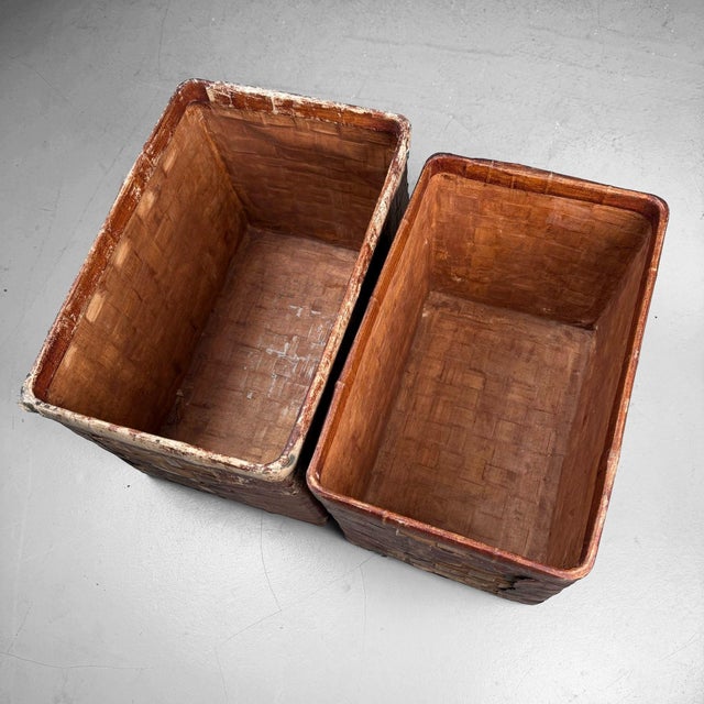 Vintage Japanese Bamboo Baskets, 1930s, Set of 2 For Sale - Image 10 of 18