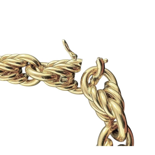 Tiffany and Co. Tiffany & Co. Germany 18k Yellow Gold Cable Circle Link Chunky Necklace For Sale - Image 4 of 12