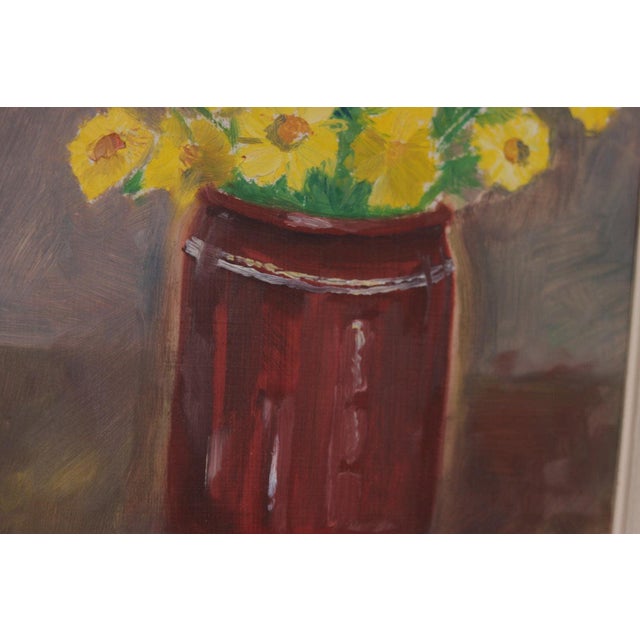 Yellow Johan Samuelsson, Vase, 1955, Oil on Panel, Framed For Sale - Image 8 of 12