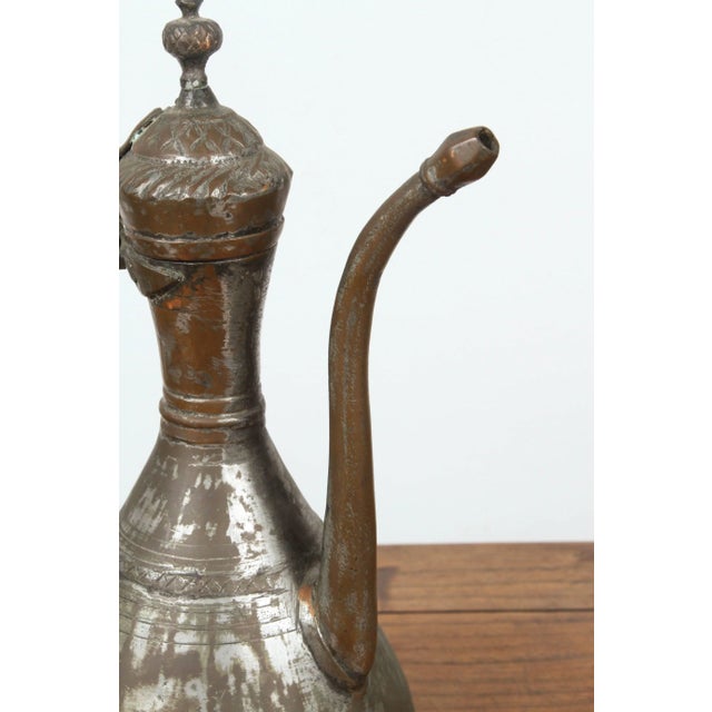 Late 19th Century Middle Eastern Persian Tinned Copper Ewer For Sale - Image 5 of 6
