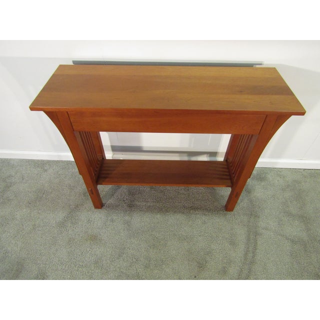 Wood Stickley Solid Cherry Mission Arts and Crafts Style Console Table For Sale - Image 7 of 7