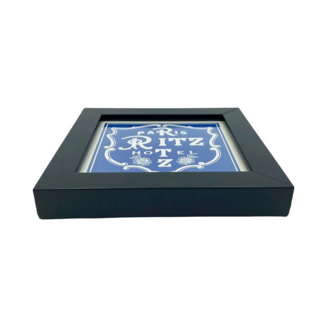 関税込【Ritz Paris】Luggage tag Vintage 5-Star Luxury Hotel Ritz Paris Framed Luggage Label