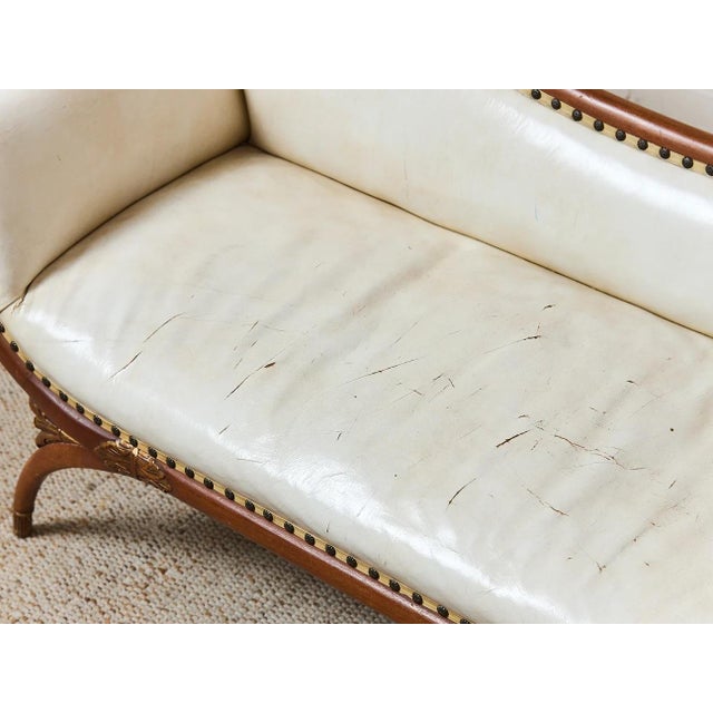 Vintage Antique Settee With Marble Side Table For Sale - Image 10 of 12