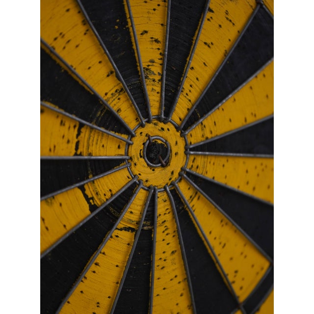 Wood Vintage Feudal Oak Hanging Dart Board Cabinet For Sale - Image 7 of 17