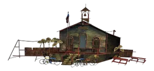 1970s Curtis Jeré signed Curtis Jere School House Wall Sculpture