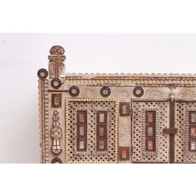 Indian 1960s Finely Carved Indian Dowry Chest Cabinet For Sale - Image 3 of 12