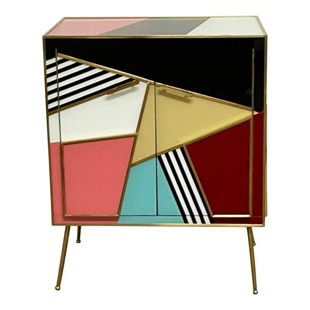 Wood Sideboard with Two Glass Doors For Sale - Image 7 of 7