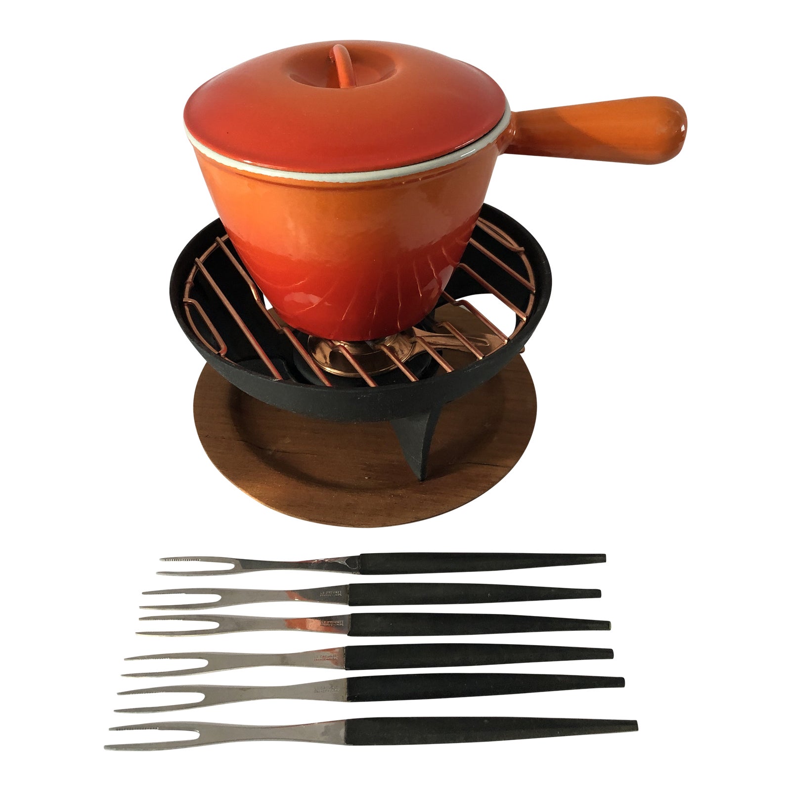 1960s Le Creuset Fondue Bourguignonne 642 Set 12 Pieces Chairish