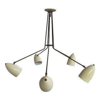 Five Arm Flush Mount Chandelier by Lumfardo For Sale