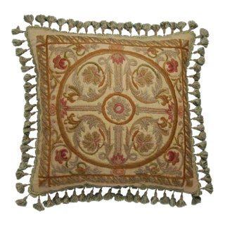 Traditional -Style Embroidered Throw Pillow For Sale