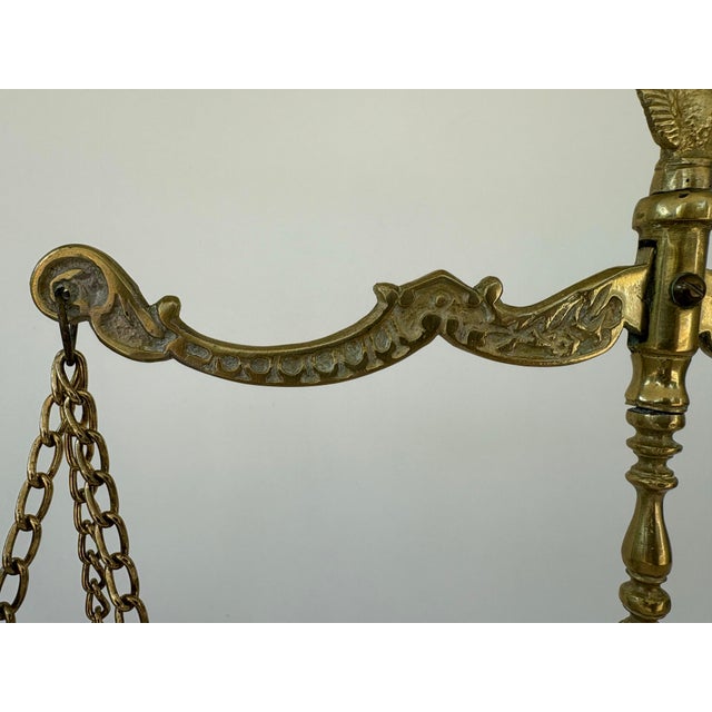 Vintage Brass Balance Scale With Bald Eagle Finial, 16.5” For Sale - Image 12 of 12