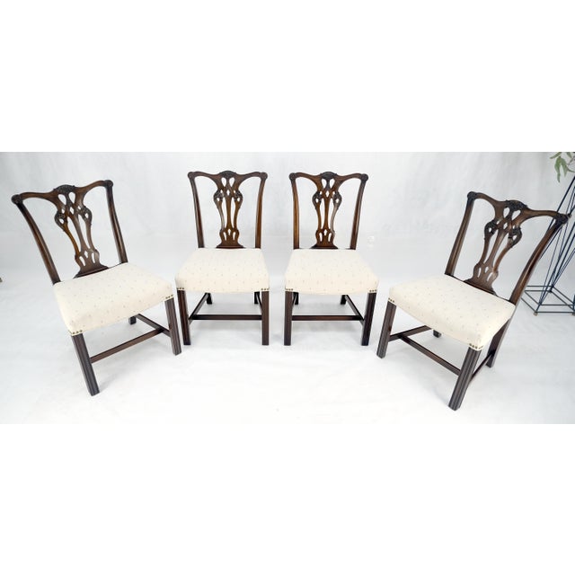 Set of 6 c1940s Mahogany Fine Carved Chippendale Style Chairs Clean! For Sale - Image 13 of 13
