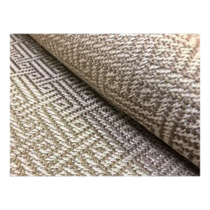 Remnant Schumacher Picard Weave Greige Designer Greek Key Geometric Upholstery Fabric