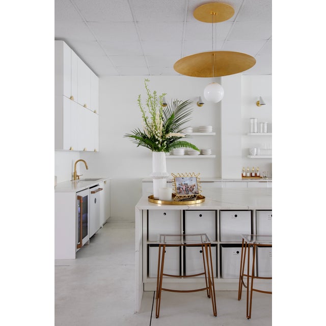 Metal Hudson Valley Lighting Brim 36 in. 1 Light Chandelier in Soft White and Gold Leaf Finish For Sale - Image 7 of 8