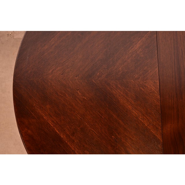 Henredon Style French Regency Louis XVI Walnut Extension Dining Table, Newly Refinished For Sale - Image 10 of 14