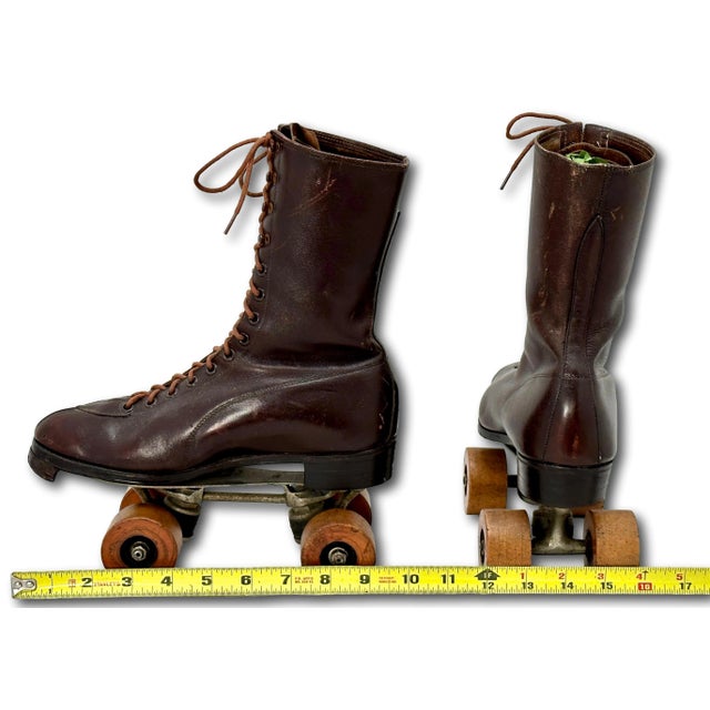 Original Pair of Authentic Vintage Mid 1900s American Women's Roller Skates - for Decoration For Sale - Image 12 of 12