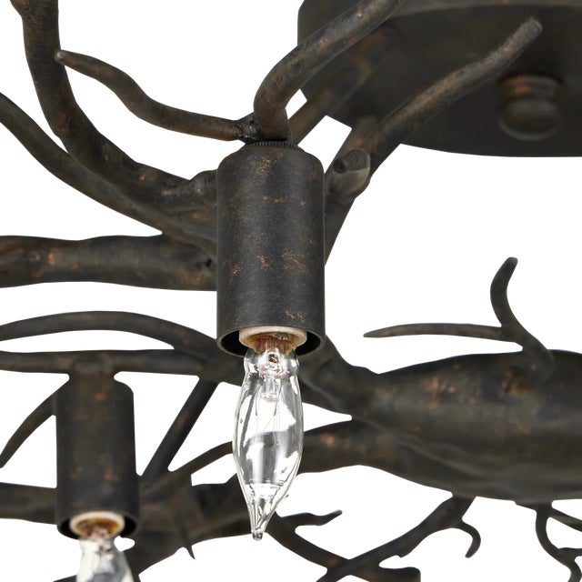 Metal Currey & Company Rainforest Bronze Semi-Flush For Sale - Image 7 of 9