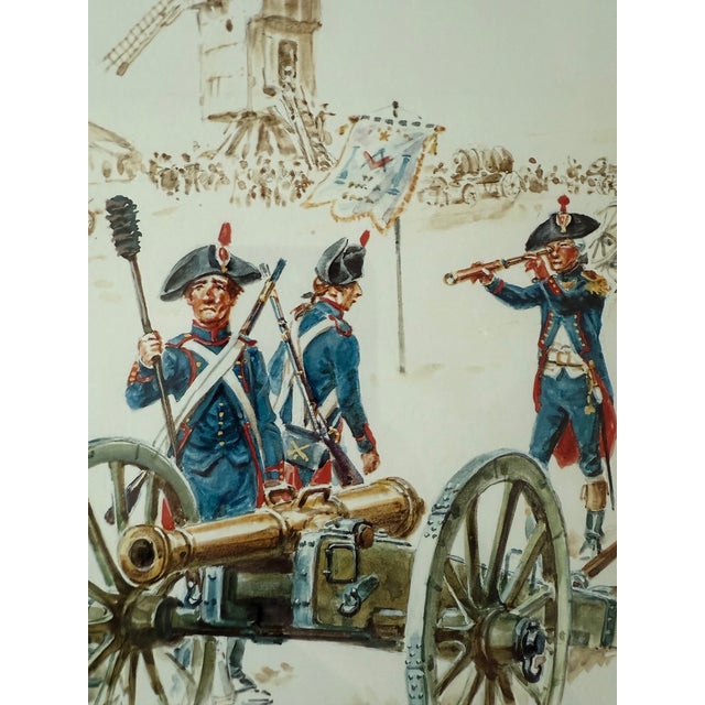 Pair of Framed Historical Illustration Prints of French Soldiers For Sale - Image 11 of 14