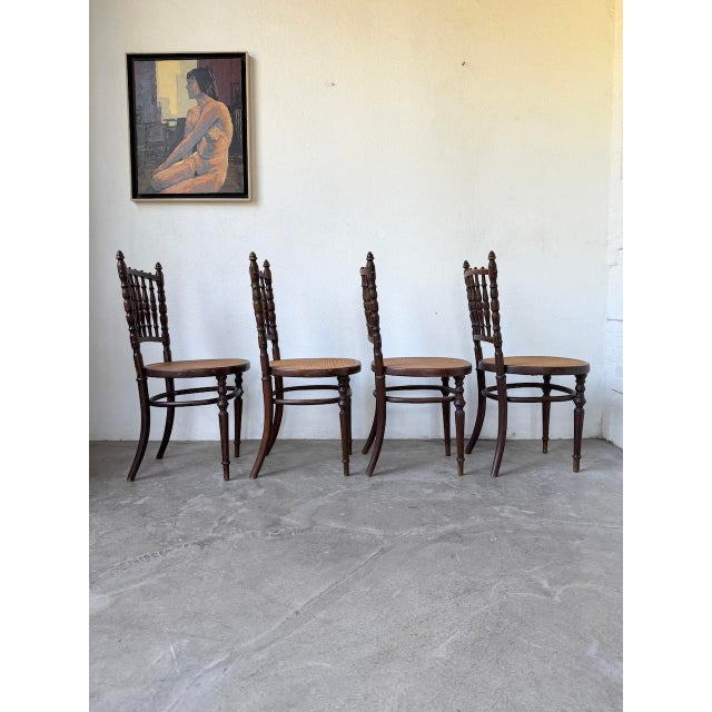 Fischel Cane Bistro Chairs, 1890s, Set of 4 For Sale - Image 13 of 18