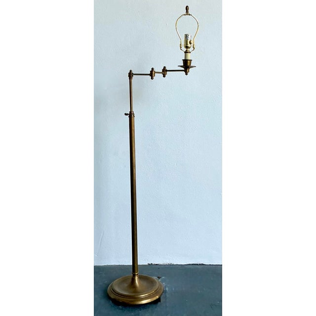Vintage Regency Brass Articulated Floor Lamp For Sale - Image 10 of 10