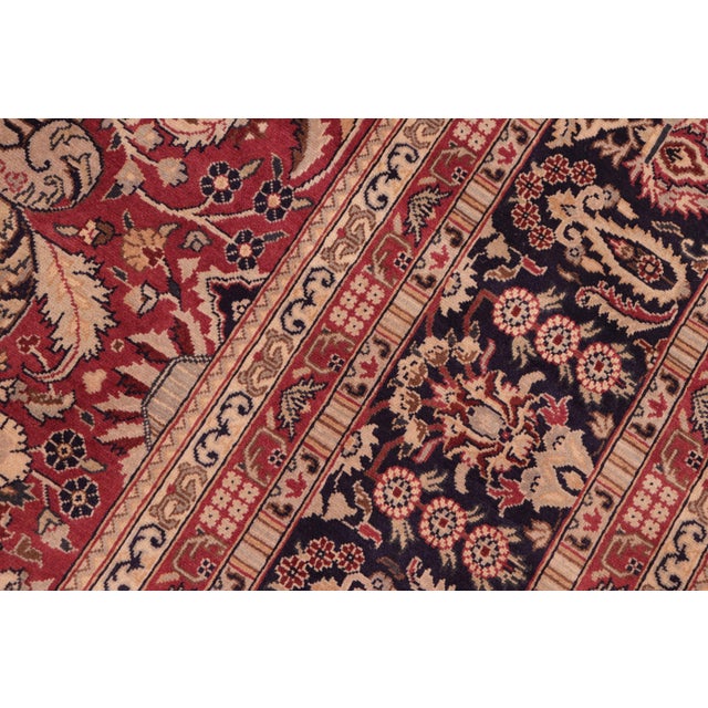 Medallion 1990's Tan/Blue Wool Rug - 8'0'' X 10'1'' For Sale In New York - Image 6 of 9