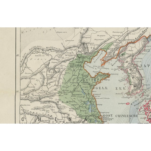 Black Antique Map of East Asia by J. Kuijper, 1860 For Sale - Image 8 of 11