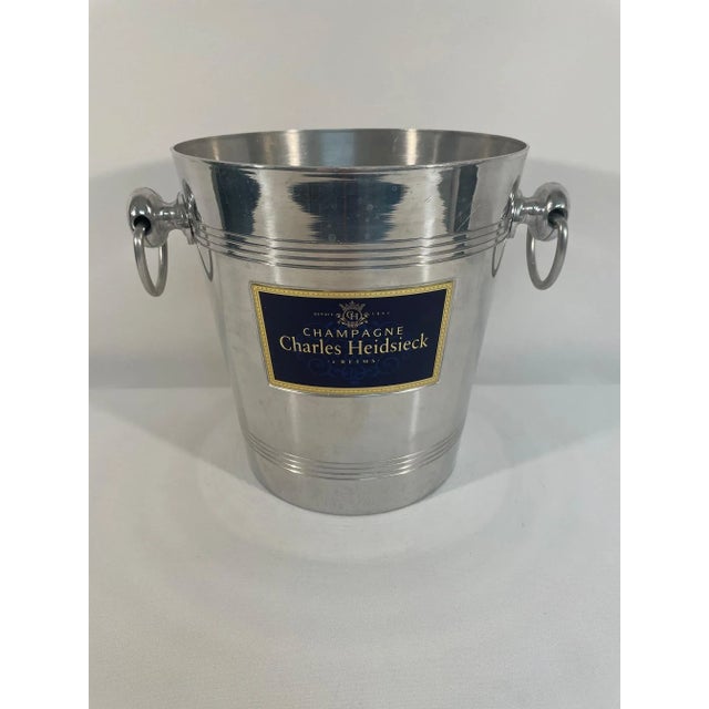 A handsome lightweight vintage French Champagne Bucket or Wine Cooler featuring the famous champagne house logo of Charles...