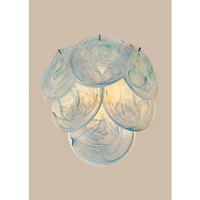 2020s Vistosi Style Blue Alabaster Glass Wall Sconces - a Pair For Sale - Image 5 of 6