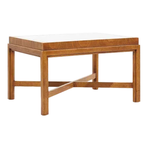 Drexel Heritage Mid Century Walnut and Smoked Glass Side End Table