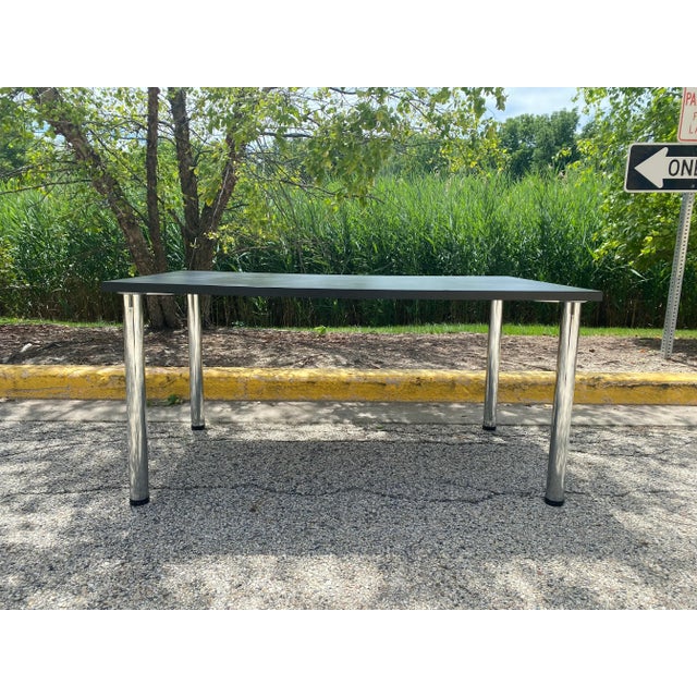 1970s Postmodern Italian Formica and Chrome Dining Table 1970s For Sale - Image 5 of 10